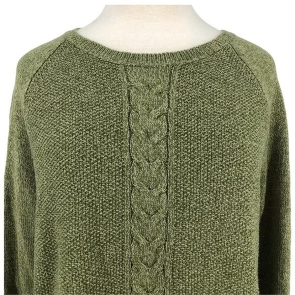 Karen Scott Green Cable Knit Sweater NWT Sz Large - Picture 3 of 9